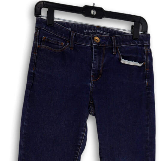 Womens Blue Denim Dark Wash Stretch Pockets Skinny Leg Jeans Size 26 image number 3