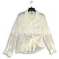 Allsaints Womens White Long Sleeve Collared Button-Up Shirt Size Medium image number 1