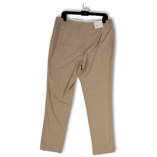 NWT Womens Tan Flat Front Stretch Straight Leg Slim Fit Ankle Pants Size 10 image number 2