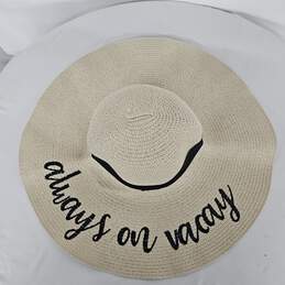 Always On Vacay Embroidered Straw Sun Hat