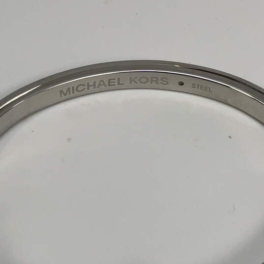 Designer Michael Kors Silver-Tone Bangle Bracelet And Stud Earrings Set image number 3