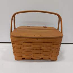 Vintage Longaberger Large Hand Woven Basket with Lid