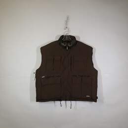 Mens Mock Neck Sleeveless Pockets Full-Zip Hunting Vest Size XL