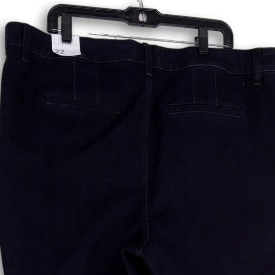 NWT Womens Blue Slash Pocket Flat Front Straight Leg Chino Pants Size 22 image number 4