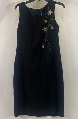 Ann Taylor Women's Black Floral Accent Dress- Sz 12