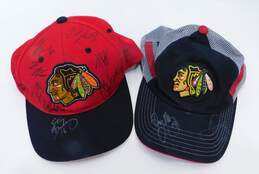 2 Autographed Chicago Blackhawks Hats