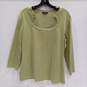 Lafayette 148 Green Pullover Sweater Top Women's Size XL image number 1