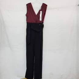 WOMEN'S EXPRESS EDITION COLLECTION BURGUNDY/BLACK JUMPSUIT SZ 12 NWT