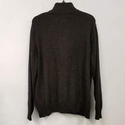 Mens Brown Knitted Long Sleeve Quarter Zip Pullover Sweater Size X-Large alternative image