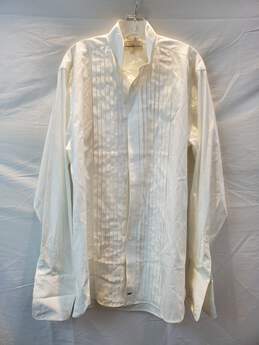 John W Nordstrom Long Sleeve White Full Button Down Dress Shirt Size 15-36