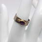 Paula Dawkins Signed Sterling Silver 14K Yellow Gold Accent Amethyst Ring Size 6.25 - 3.2g image number 2