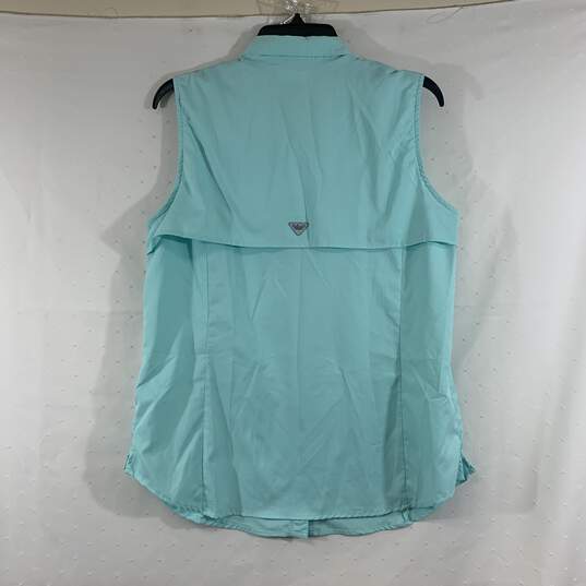 Women's Turquoise Columbia Sleeveless Top, Sz. L image number 2
