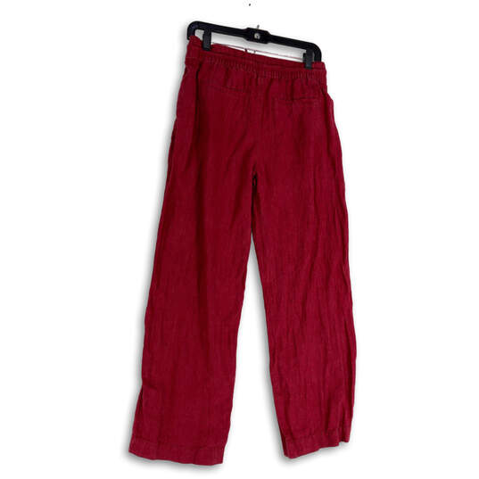 Womens Pink Elastic Waist Pockets Drawstring Straight Leg Sweatpants Size 6 image number 2