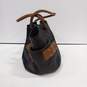 Cole Haan Black/Brown Leather Slouch Drawstring Bucket Bag image number 3