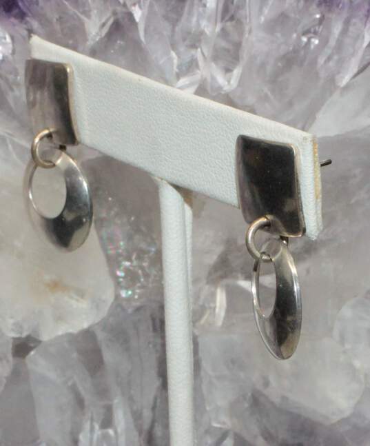 Artisan MBSF Signed Sterling Silver Dangle Earrings image number 4