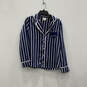 Womens Blue White Striped Long Sleeve Top And Pajama Two Piece Set Size S image number 2