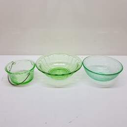 Set of 3 Green Dishware Serving/Mixing Bowls