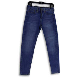 Womens Blue Medium Wash Stretch Denim Skinny Leg Jeans Size 27/4