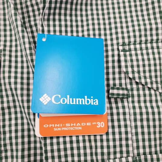 Columbia Men Green Gingham Button Up L NWT image number 6