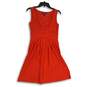 Lands' End Womens Red Sleeveless Surplice Neck Fit & Flare Dress Size XS/P image number 1