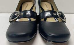 Antonio Melani Italy Black Leather Buckle Pump Heels Shoes Size 7 M alternative image