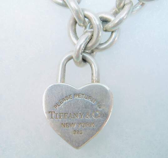 Return to Tiffany & Co Heart Padlock Lock Pendant Necklace in Sterling  Silver