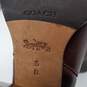 Coach 'Jackson' Saddle Brown Leather Stacked Heel Booties Women's Size 5B AUTHENTICATED image number 8