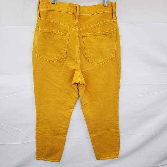 Wm Madewell Yellow Denim The Mom Jeans Sz 26 image number 2