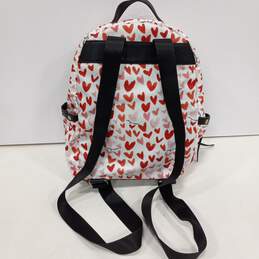 Womens Watercolor White Heart Print Adjustable Shoulder Strap Backpack alternative image