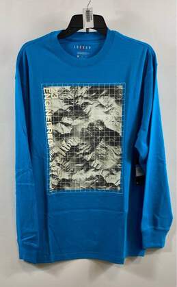 NWT Jordan Mens 23 Engineered Blue Long Sleeve Crew Neck Pullover T-Shirt Size M