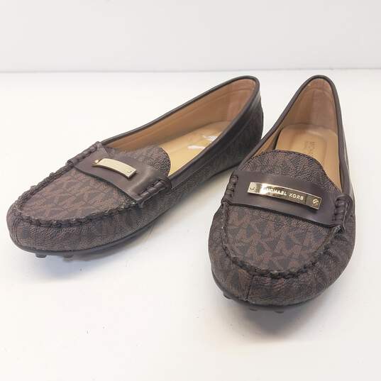 Michael Kors Signature Monogram Leather Penny Loafers Women's Size 7 image number 4