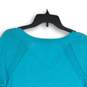 NWT Talbots Womens Blue Knitted V-Neck Long Sleeve Slit Hem Pullover Sweater L image number 4