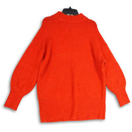 Womens Red Knitted Crew Neck Long Sleeve Pullover Sweater Size Large alternative image