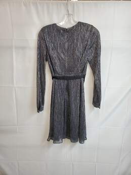 Banana Republic Silver Metallic Faux Wrap Belted Dress WM Size 2P NWT alternative image
