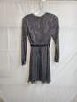 Banana Republic Silver Metallic Faux Wrap Belted Dress WM Size 2P NWT image number 2