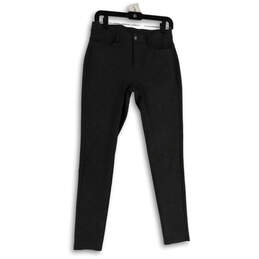 Womens Gray Regular Fit Flat Front Slash Pocket Skinny Leg Dress Pants Size 6