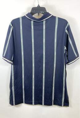 Ted Baker Men Blue Striped Quarter Zip Polo Shirt Sz 4 alternative image