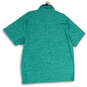 Mens Teal Heather Spread Collar Short Sleeve Polo Shirt Size X-Large image number 2