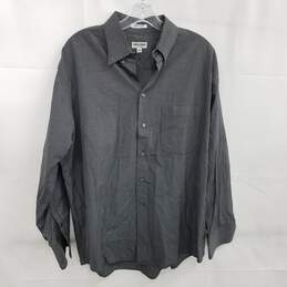 Giorgio Armani Gray Checkered Button Up Cotton Dress Shirt Men's Size 16.5