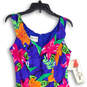 NWT Womens Multicolor Floral V-Neck Sleeveless Back Zip Sheath Dress Sz 7/8 image number 3