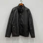 Mens Brown Leather Long Sleeve Pockets Full-Zip Motorcycle Jacket Size L image number 1