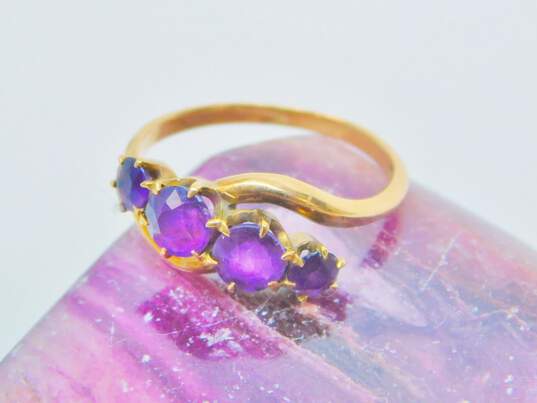 10K Yellow Gold Amethyst Ring 2..1g image number 2