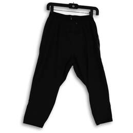 Womens Black Elastic Waist Slash Pocket Drawstring Activewear Pants Size S alternative image