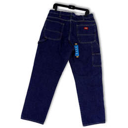 NWT Mens Blue Denim Medium Wash Relaxed Fit Carpenter Jeans Size 36/32 alternative image