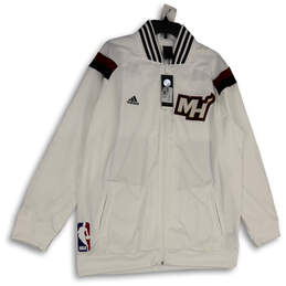 NWT Mens White NBA Miami Heat Long Sleeve Pockets Full-Zip Jacket Size XL alternative image