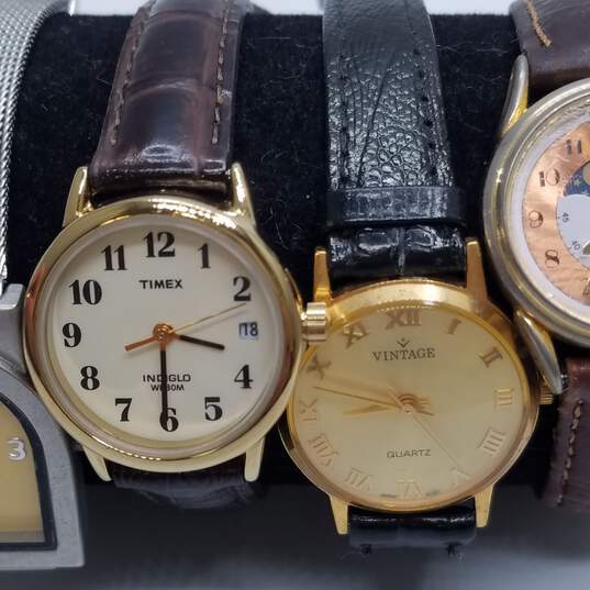 Vintage Unique Design Moon Phase Timex and Fashion Lady's Quartz Watch Bundle image number 3