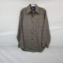 Pendleton Navy & Beige Wool Button Up Shirt MN Size S