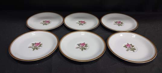 6 Noritake Rose Pattern China Bread Plates image number 1