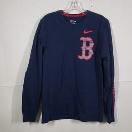 Mens Dri Fit Boston Red Sox Crew Neck Long Sleeve Pullover T-Shirt Size Medium