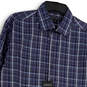 NWT Mens Blue Plaid Long Sleeve Spread Collar Button-Up Shirt Size Medium image number 3